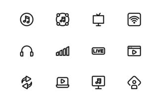 Audio Icons set Collection. Scalable Illustrations for Music, Film, Podcasting, and Content Creation Needs vector