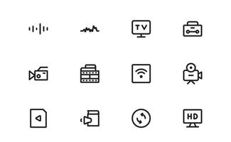 Audio Icon bundle set. Scalable Illustrations for Music, Film, Podcasting, and Content Creation Needs vector