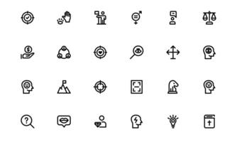 Core Values Icon Pack set. Editable, Professional Line Art for Integrity, Collaboration, Innovation, and Corporate Branding vector