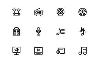 Audio Icon Bundle. Premium, Scalable Illustrations for Music, Film, Podcasting, and Content Creation Needs vector