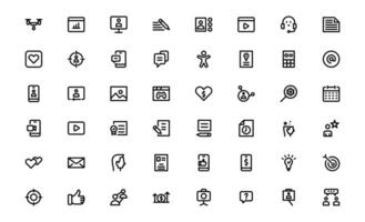Creative Blogging Icons set. Outline art and Filled Designs for Blogs, Websites, and Social Media Content vector