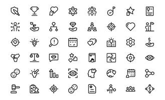 Core Values Icon Pack set. Professional Line Art for Integrity, Collaboration, Innovation, and Corporate Branding vector