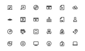Audio Icons bundle. Scalable Illustrations for Music, Film, Podcasting, and Content Creation Needs vector