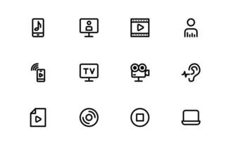 Audio Icons Pack. Editable, Scalable Illustrations for Music, Film, Podcasting, and Content Creation Needs vector
