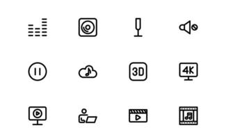 Audio Icons Package. Scalable Illustrations for Music, Film, Podcasting, and Content Creation Needs vector
