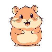 Cute Hamster Illustration Sticker Playful Pet Character for Digital and Print Design vector