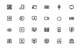 Audio Icons collection. Scalable Illustrations for Music, Film, Podcasting, and Content Creation Needs vector