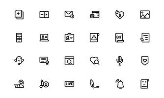 Creative Blogging Icons bundle collection. Outline and Filled Designs for Blogs, Websites, and Social Media Content vector