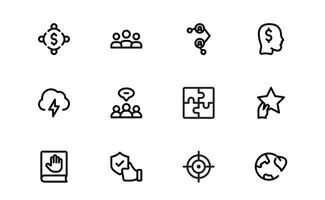 Core Values Icon bundle Pack. Professional Line Art for Integrity, Collaboration, Innovation, and Corporate Branding vector
