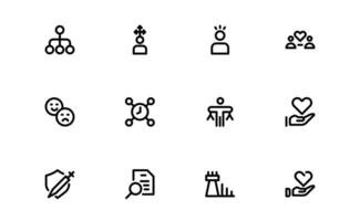 Core Values Icons Pack bundle. Professional Line Art for Integrity, Collaboration, Innovation, and Corporate Branding vector