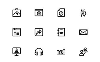 Creative Blogging Icon bundle Package. Outline and Filled Designs for Blogs, Websites, and Social Media Content vector