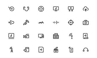 Audio Icon Pack bundle. Scalable Illustrations for Music, Film, Podcasting, and Content Creation Needs vector