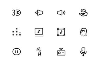Audio Icon Pack. Clean, Scalable Illustrations for Music, Film, Podcasting, and Content Creation Needs vector