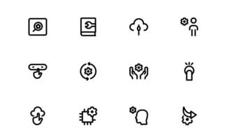 Settings Icon bundle Pack. Scalable Graphics for Adjustment, Optimization, and Fine-Tuning of Applications and Systems vector