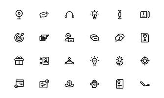 Creative Blogging Icons bundle. Outline and Filled Designs for Blogs, Websites, and Social Media Content vector