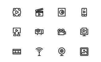 Audio Icon set pack. Scalable Illustrations for Music, Film, Podcasting, and Content Creation Needs vector