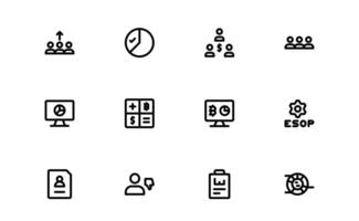Professional ESOP Icons package - Scalable and Versatile Graphics for Equity Plans and Corporate Presentations vector