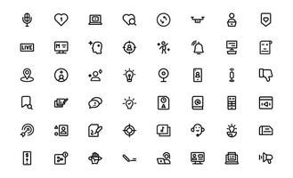 Creative Blogging Icons set bundle. Outline and Filled Designs for Blogs, Websites, and Social Media Content vector