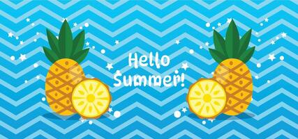pineapples summer backdrop vector