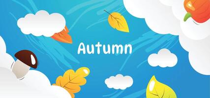 Autumn backdrop with leaves vector