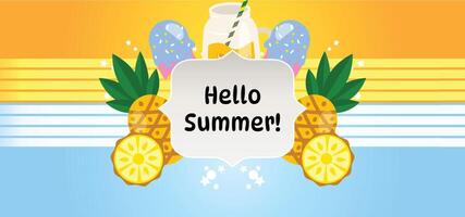 frame hello summer backdrop vector