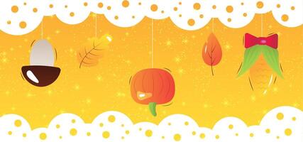 Autumn background with vegetable vector