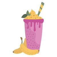 smoothie flat icon with banana vector