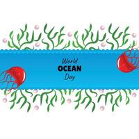 World ocean day frame with jellyfish vector