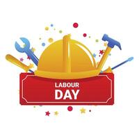 Labour day illustration frame with tools vector