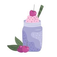 smoothie flat icon with cherry vector