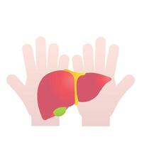 world hepatitis day hand with liver vector