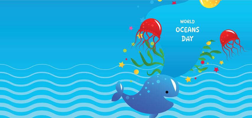 world ocean day card design