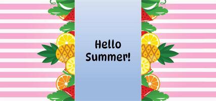 border hello summer backdrop vector
