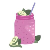 smoothie flat icon with cucumber vector