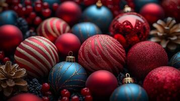 whimsical pattern of candy canes and ornaments intertwine to create a festive and playful atmosphere photo