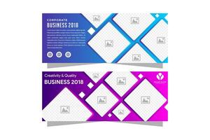 Set of Modern Colorful banner template. Blue and Purple gradient Banner design. Horizontal advertising banner. Square space for the photo. abstract modern background. vector