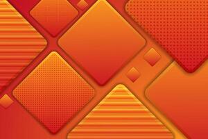 Abstract geometric gradient orange background with simple shape and lines. Colorful orange design. Modern square overlap pattern with 3d shadow concept. vector