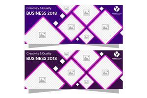 collection of abstract design Banner backgrounds in two different gradient colors. horizontal layout banners with multi size square shape for photo space. vector
