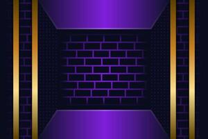 modern geometric background with purple and gold as basic colors in the layout. The brick pattern on side and center. horizontal layout illustration design vector