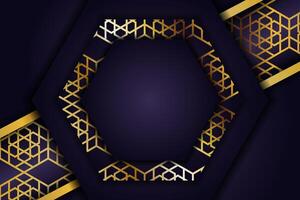Abstract science . gold and purple Hexagon geometric. science innovation abstract background. hexagon and triangle line pattern element use combination gold and white gradient colors vector