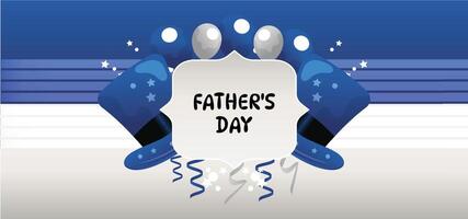 father day backdrop frame with hats vector