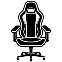 Silhouette illustration of a modern ergonomic gaming chair perfect for comfort and support vector