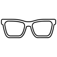 Simple black outline of modern square frame eyeglasses isolated on white background vector