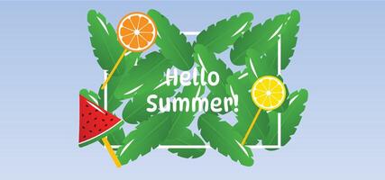hello summer backdrop vector