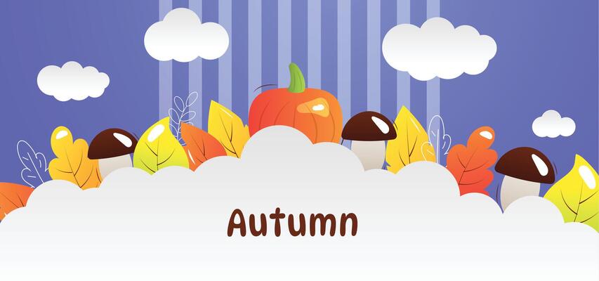 Autumn background with mushrooms