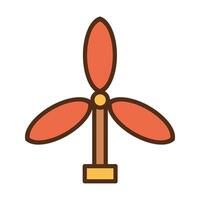 Red and Yellow Wind Turbine vector