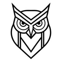Modern minimalist outline illustration of an owl suitable for logos and various graphic designs vector