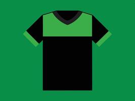 Minimalist black and green tshirt design simple apparel illustration mockup vector