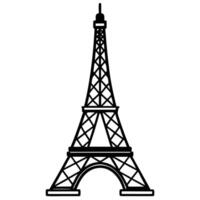 Minimalist eiffel tower icon black silhouette illustration design vector