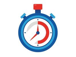 Colorful illustration of a stopwatch depicting time and measurement for various concepts vector